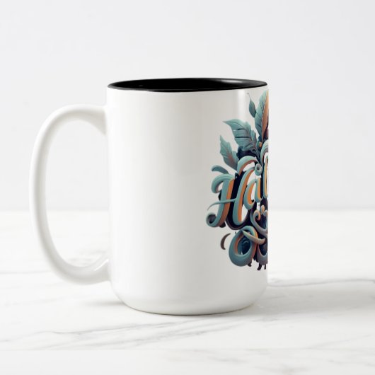 Halloween 3D Logo #2 Tweekleurige Koffiemok (Links)