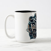 Halloween 3D Logo #4 Tweekleurige Koffiemok (Links)