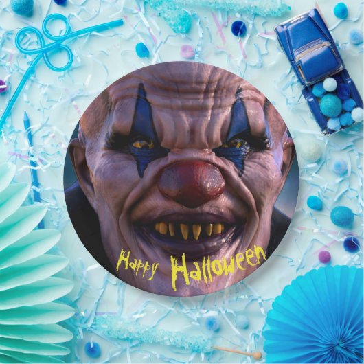 Halloween 3D Scary Clown Papieren Bordje (Feest)