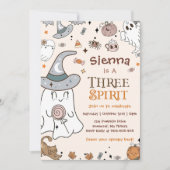 Halloween 3e Verjaardag Drie Geest Uitnodigingen (Voorkant)