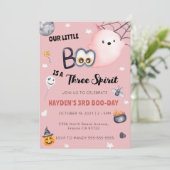 Halloween 3e verjaardag meisje drie geest kaart