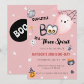 Halloween 3e verjaardag meisje drie geest kaart (Voorkant / Achterkant)