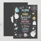 Halloween 3e Verjaardag Meisjes Party Geesten Pomp Kaart (Voorkant / Achterkant)