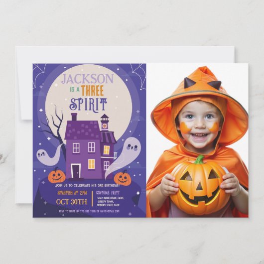 Halloween 3rd Ghosts Three House Party Foto Kaart (Voorkant)