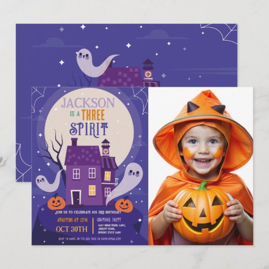 Halloween 3rd Ghosts Three House Party Foto Kaart (Voorkant / Achterkant)