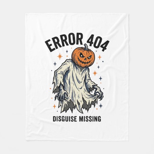 Halloween 404 Kostuum Pompoen Spook Fout Ontwerp_1 Fleece Deken (Voorkant)