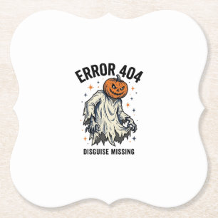 Halloween 404 Kostuum Pompoen Spook Fout Ontwerp_1 Kartonnen Onderzetters