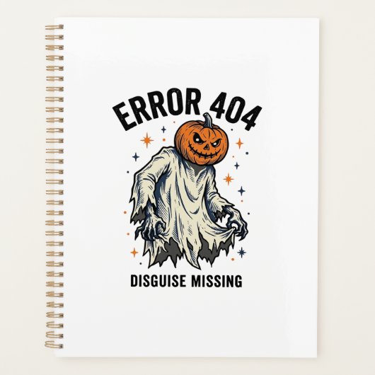 Halloween 404 Kostuum Pompoen Spook Fout Ontwerp_1 Planner (Voorkant)