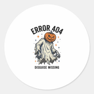 Halloween 404 Kostuum Pompoen Spook Fout Ontwerp_1 Ronde Sticker