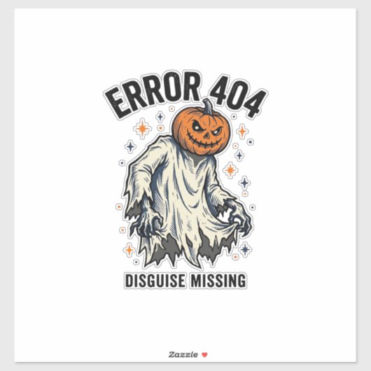 Halloween 404 Kostuum Pompoen Spook Fout Ontwerp_1 Sticker (Vel)