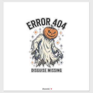 Halloween 404 Kostuum Pompoen Spook Fout Ontwerp_1 Sticker