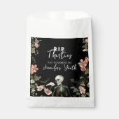 Halloween 40e verjaardag Roze Bloemen Skeleton Par Bedankzakje (Voorkant)