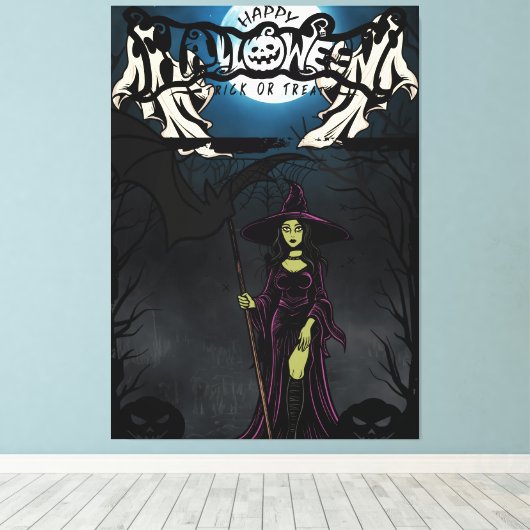 Halloween 4 canvas afdruk (Insitu (Houten vloer))