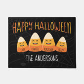 Halloween 4 Person Family Candy Corn Deurmat (Voorkant)