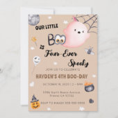 Halloween 4e verjaardag vier ooit griezelige uitno kaart (Voorkant)