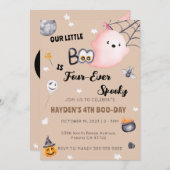 Halloween 4e verjaardag vier ooit griezelige uitno kaart (Voorkant / Achterkant)