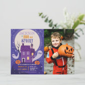 Halloween 4TH Ghosts Four House Party Foto Vier Kaart (Staand voorkant)