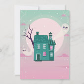 Halloween 4th Party Four Girl Ghost House achtervo Kaart (Achterkant)