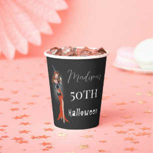 Halloween 50 e Vrouw Verjaardagsfeest Papieren Bekers