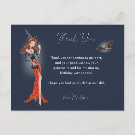 Halloween 50 jarig feestje Dank je wel Briefkaart (Voorkant)