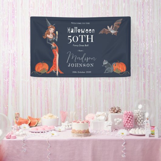 Halloween 50-jarig feestje Welkom Spandoek (Feest)