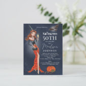 Halloween 50 th Birthday Party Invitation Briefkaa Briefkaart (Staand voorkant)