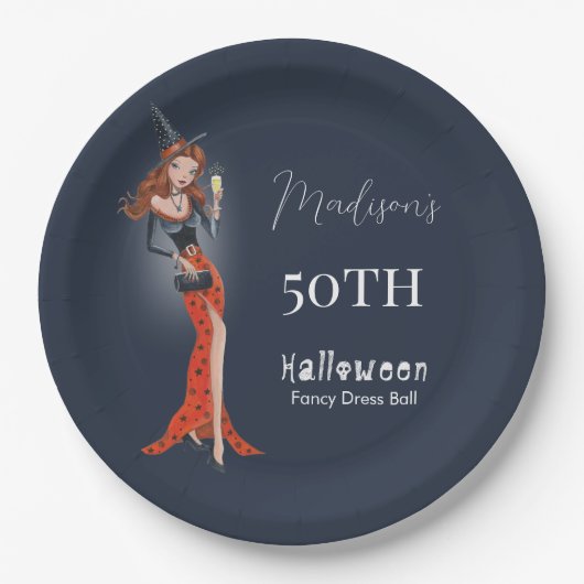 Halloween 50e verjaardag papieren bordje (Voorkant)