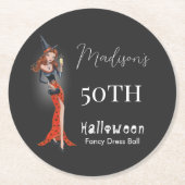 Halloween 50e verjaardag ronde kartonnen onderzetter (Voorkant)