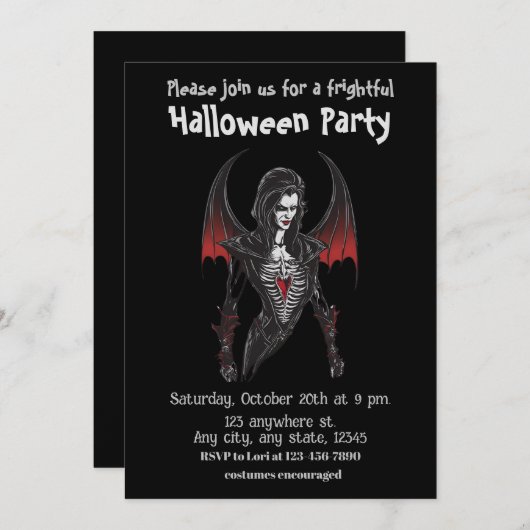 Halloween, 6 vampier, angstaanjagend, eng, kaart (Voorkant / Achterkant)