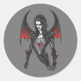 Halloween 6 vampier, grappige, angstaanjagende vam ronde sticker