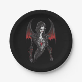 Halloween 6 vampier, leuke, angstaanjagende vampie papieren bordje