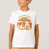 Halloween 70's stijl A Kind en hun pup T-shirt (Voorkant)