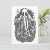 Halloween 8 geest, geest, griezelig, eng, kwaad, c kaart (Staand voorkant)