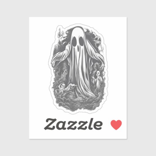 Halloween 8 geest, vreselijk, griezelig, eng, kwaa sticker (Vel)