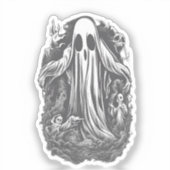 Halloween 8 geest, vreselijk, griezelig, eng, kwaa sticker (Voorkant)