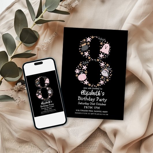 Halloween 8e verjaardag kaart