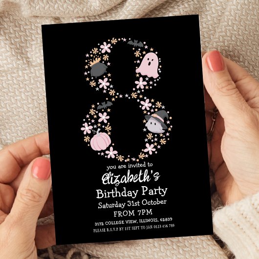 Halloween 8e verjaardag kaart