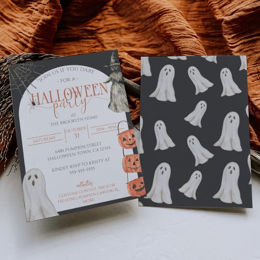 Halloween 90s esthetische feestuitnodiging kaart