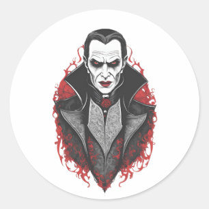 Halloween 9 vampier, eng monster, horror, ronde sticker