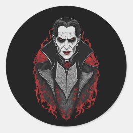Halloween 9 vampier, horror, angstaanjagende vampi ronde sticker
