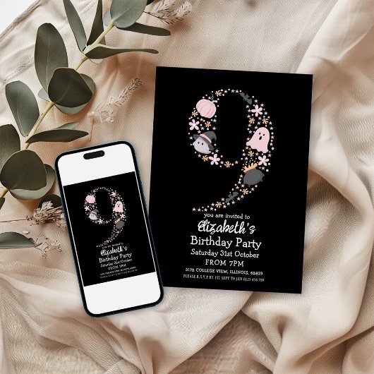 Halloween 9e verjaardag kaart