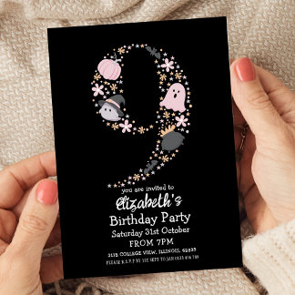 Halloween 9e verjaardag kaart