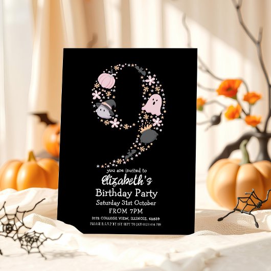 Halloween 9e verjaardag kaart