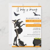 Halloween A Baby breekt heks Modern Kaart (Voorkant)