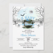 Halloween A Baby brouwt Baby shower blauw Kaart (Voorkant)