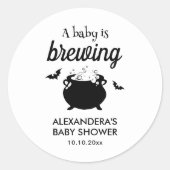 Halloween A Baby brouwt baby shower Ronde Sticker (Voorkant)