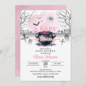 Halloween A Baby brouwt Baby shower roze Kaart (Voorkant / Achterkant)