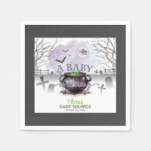 Halloween A Baby brouwt papieren servet (P/G/B) (Voorkant)