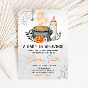 Halloween A Baby is Baby shower Kaart