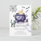 Halloween A Baby is Baby shower Kaart (Staand voorkant)